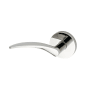 Montana Forge Left Handed Single Dummy Door Knob Set with L3 Knob and R4 Rose from the Contemporary Collection Polished Stainless