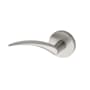 Montana Forge Left Handed Single Dummy Door Knob Set with L3 Knob and R4 Rose from the Contemporary Collection Satin Stainless