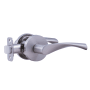 Montana Forge Passage Door Knob Set with L4 Knob and R4 Rose from the Rustic Collection Satin Stainless