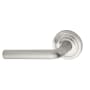Montana Forge Left Handed Single Dummy Door Knob Set with L5 Knob and R1 Rose from the Transitional Collection Satin Stainless