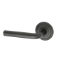 Montana Forge Left Handed Single Dummy Door Knob Set with L5 Knob and R1 Rose from the Transitional Collection Tuscan Bronze
