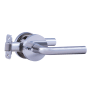 Montana Forge Privacy Door Knob Set with L5 Knob and R4 Rose from the Transitional Collection Polished Stainless