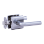 Montana Forge Passage Door Knob Set with L5 Knob and R5 Rose from the Transitional Collection Polished Stainless