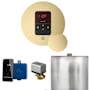 Mr Steam Basic Butler Steam Shower Control Package with Round iTempo Control and Steamhead Satin Brass