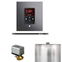 Mr Steam Basic Butler Linear Package Steam Shower Control Package with Square Itempo Control and Linear Steamhead Brilliant Black