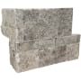 MSI Stackstone Ledger 18" x 9" Splitface Travertine Thin-Set Hardscape Wall Corner - Sold by Carton (4.5 SF/Carton) Silver Silver