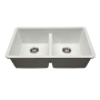MSI 32" Undermount Double Basin Quartz Composite Kitchen Sink White