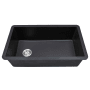 MSI 31-3/4" Undermount Single Basin Quartz Composite Kitchen Sink Black