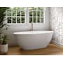 MTI Baths Acquabella 59" Free Standing Stone Composite Soaking Air Tub with Center Drain and Overflow Matte White