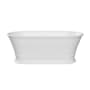 MTI Baths Acquabella Monviso 67" Free Standing Stone Composite Air Tub with Center Drain, Drain Assembly, and Overflow White / Matte