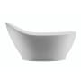 MTI Baths Savoy 65" Free Standing SculptureStone Soaking Tub with Reversible Drain, Drain Assembly, and Overflow Matte White