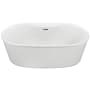 MTI Baths Adel 66" Free Standing Acrylic Soaking Tub with Center Drain, Drain Assembly, and Overflow White