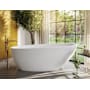 MTI Baths Acquabella 66-1/2" Free Standing Stone Composite Soaking Tub with Reversible Drain and Overflow Matte White