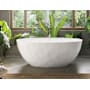 MTI Baths Acquabella 65-3/4" Free Standing Stone Composite Contemporary Soaking Tub with Center Drain and Overflow Matte White