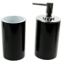 Nameeks Gedy Bathroom Package - Includes Tooth Brush Holder and Soap Dispenser Black