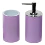 Nameeks Gedy Bathroom Package - Includes Tooth Brush Holder and Soap Dispenser Metallic Lilac