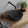 Nameeks Scarabeo Glam 13" Circular Ceramic Vessel Bathroom Sink Black