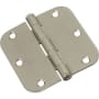 National Hardware 3-1/2" x 3-1/2" Plain Bearing 5/8" Radius Corner Butt Hinge - Single Satin Nickel