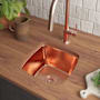 Native Trails Rincon 13" Undermount Single Basin Copper Bar Sink Polished Copper
