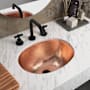 Native Trails Cameo 17" Oval Copper Drop In or Undermount Bathroom Sink Polished Copper