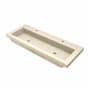 Native Trails NativeStone 48" Trough Rectangular Concrete Drop In Bathroom Sink with Two Single Faucet Holes Sand