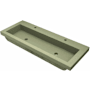 Native Trails NativeStone 48" Trough Rectangular Concrete Drop In Bathroom Sink with Two Single Faucet Holes Sage