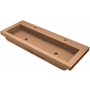 Native Trails NativeStone 48" Trough Rectangular Concrete Drop In Bathroom Sink with Two Single Faucet Holes Terracotta