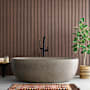 Native Trails NativeStone 66" Free Standing Concrete Soaking Tub with Center Drain and Overflow Ash
