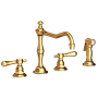 Newport Brass Chesterfield 1.8 GPM Widespread Kitchen Faucet - Includes Side Spray Polished Gold (PVD)