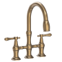 Newport Brass Chesterfield 1.8 GPM Widespread Bridge Pull Down Kitchen Faucet Antique Brass
