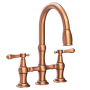 Newport Brass Chesterfield 1.8 GPM Widespread Bridge Pull Down Kitchen Faucet Antique Copper