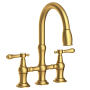 Newport Brass Chesterfield 1.8 GPM Widespread Bridge Pull Down Kitchen Faucet Satin Bronze (PVD)