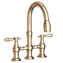 Newport Brass Chesterfield 1.8 GPM Widespread Bridge Pull Down Kitchen Faucet French Gold (PVD)