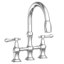 Newport Brass Chesterfield 1.8 GPM Widespread Bridge Pull Down Kitchen Faucet Polished Chrome