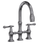 Newport Brass Chesterfield 1.8 GPM Widespread Bridge Pull Down Kitchen Faucet Midnight Chrome