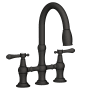 Newport Brass Chesterfield 1.8 GPM Widespread Bridge Pull Down Kitchen Faucet Flat Black