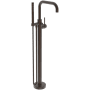 Newport Brass East Square Floor Mounted Tub Filler with Built-In Diverter - Includes Hand Shower English Bronze