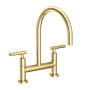 Newport Brass East Linear 1.8 GPM Widespread Bridge Kitchen Faucet with Lever Handles Forever Brass (PVD)