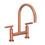 Newport Brass East Linear 1.8 GPM Widespread Bridge Kitchen Faucet with Lever Handles Antique Copper