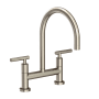 Newport Brass East Linear 1.8 GPM Widespread Bridge Kitchen Faucet with Lever Handles Antique Nickel