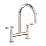 Newport Brass East Linear 1.8 GPM Widespread Bridge Kitchen Faucet with Lever Handles Polished Nickel (PVD)