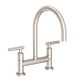 Newport Brass East Linear 1.8 GPM Widespread Bridge Kitchen Faucet with Lever Handles Satin Nickel (PVD)