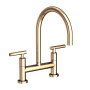 Newport Brass East Linear 1.8 GPM Widespread Bridge Kitchen Faucet with Lever Handles French Gold (PVD)
