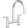 Newport Brass East Linear 1.8 GPM Widespread Bridge Kitchen Faucet with Lever Handles Polished Chrome