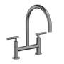 Newport Brass East Linear 1.8 GPM Widespread Bridge Kitchen Faucet with Lever Handles Midnight Chrome