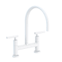 Newport Brass East Linear 1.8 GPM Widespread Bridge Kitchen Faucet with Lever Handles Matte White