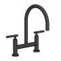 Newport Brass East Linear 1.8 GPM Widespread Bridge Kitchen Faucet with Lever Handles Flat Black