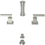 Newport Brass Secant Double Handle Widespread Bidet Faucet with Vacuum Breaker and Metal Lever Handles Satin Nickel