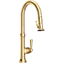 Newport Brass Jacobean 1.8 GPM Single Hole Pull Down Kitchen Faucet Polished Brass Uncoated (Living)