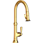 Newport Brass Jacobean 1.8 GPM Single Hole Pull Down Kitchen Faucet Polished Gold (PVD)